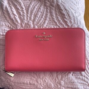 kate spade New York Pink Zip Around Wallet